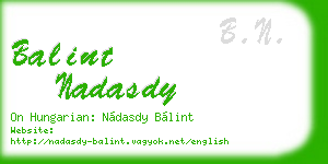 balint nadasdy business card