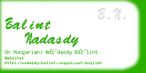 balint nadasdy business card